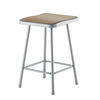 6300 Series Heavy Duty Square Seat Steel Stool, Backless, Supports Up to 500 lb, 23.25" Seat Height, Brown Seat, Gray Base