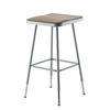 6300 Series Height Adjust Heavy Duty Square Seat Steel Stool, Backless, 500lb, 23.75" to 31.75" Height, Brown Seat, Gray Base