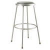 6400 Series Fixed Height Heavy Duty Vinyl Padded Steel Stool, Backless, Supports 500 lb, 30" Seat Height, Gray Seat/Base