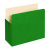 Reinforced File Pocket, 5.25" Expansion, Letter Size, Green, 10/Box