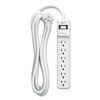 6-Outlet Surge Protector, 6 AC Outlets, 12 ft Cord, 900 J, White