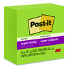 Super Sticky Pads in Energy Boost Collection Colors, 3 x 3, Limeade, 90 Sheets/Pad, 5 Pads/Pack