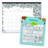 Monthly Desk Pad Calendar, DoodlePlan Coloring Pages, 22 x 17, Black Binding, Clear Corners, 12-Month (Jan to Dec): 2025