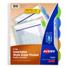 Insertable Style Edge Tab Plastic 1-Pocket Dividers, 5-Tab, 11.25 x 9.25, Translucent, 1 Set