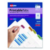 Printable Plastic Tabs with Repositionable Adhesive, 1/5-Cut, Assorted Colors, 1.25" Wide, 96/Pack