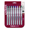 VISION ELITE Hybrid Gel Pen, Stick, Fine 0.5 mm, Assorted Ink and Barrel Colors, 8/Pack