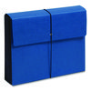 Extra-Wide Expanding Wallets with Elastic Cord, 5.25" Expansion, 1 Section, Elastic Cord Closure, Letter Size, Navy Blue