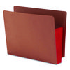 Redrope Drop-Front End Tab File Pockets, Fully Lined 6.5" High Gussets, 5.25" Expansion, Letter Size, Redrope/Red, 10/Box