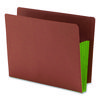 Redrope Drop-Front End Tab File Pockets, Fully Lined 6.5" High Gussets, 3.5" Expansion, Letter Size, Redrope/Green, 10/Box