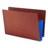 Redrope Drop-Front End Tab File Pockets, Fully Lined 6.5" High Gussets, 5.25" Expansion, Legal Size, Redrope/Blue, 10/Box