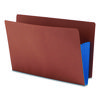 Redrope Drop-Front End Tab File Pockets, Fully Lined 6.5" High Gussets, 3.5" Expansion, Legal Size, Redrope/Blue, 10/Box