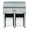 Compact Quad Vertical 4-Roll Coreless Dispenser, 11.75 x 6.9 x 13.25, Stainless Steel