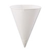 Rolled Rim, Poly Bagged  Paper Cone Cups, 6 oz, White, 200/Bag, 25 Bags/Carton