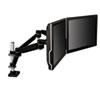 Easy-Adjust Desk Mount 2-Arm for 27" Monitors, 360 deg Rotation, +55/-90 deg Tilt, 180 deg Pan, Black/Gray, Supports 20 lb