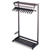 Single-Side, Garment Rack W/two Shelves, Eight Hangers, Steel, 24w X 18.5d X 61.5h, Black