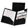 Divide It Up Four-Pocket Poly Folder, 11 X 8-1/2, Black