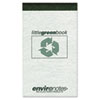 Environotes Little Green Notepad, Wide/legal Rule, Gray Cover, 60 White 3 X 5 Sheets