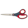 <strong>Scotch®</strong><br />Precision Scissors, 8" Long, 3.13" Cut Length, Gray/Red Straight Handle