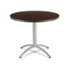 <strong>Iceberg</strong><br />CafeWorks Table, Cafe-Height, Round Top, 36" Diameter x 30h, Walnut/Silver