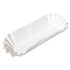 Fluted Hot Dog Trays, 6 x 2 x 2, White, Paper, 500/Sleeve, 6 Sleeves/Carton