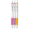 Acroball Purewhite Advanced Ink Retractable Ballpoint Pen, Fine 0.7 Mm, Black Ink, Assorted Barrel Colors, 3/pack