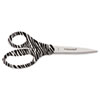 Performance Designer Zebra Scissors, 8" Long, 1.75" Cut Length, Black/white Straight Handle