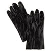 Single Dipped Pvc Gloves, Rough, Interlock Lined, 12" Long, Large, Bk, 12 Pair