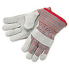 Economy Grade Leather Gloves, White/red, X-Large, 12 Pairs