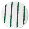 Low Profile Scrub-Strip Carpet Bonnet, 17" Diameter, White/green
