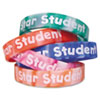 Two-Toned Star Student Wristbands, 5 Designs, 7.25" x 0.5", Assorted Colors, 10/Pack