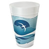 Horizon Hot/cold Foam Drinking Cups, 32 Oz, Printed, Aqua/white, 25/bag, 20 Bags/carton