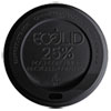 EcoLid 25% Recycled Content Hot Cup Lid, Black, Fits 10 oz to 20 oz Cups, 100/Pack, 10 Packs/Carton