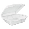 Carryout Food Containers, 7.8 X 8.5 X 2.5, White, 200/carton