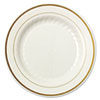 Masterpiece Plastic Plates, 9 In., Ivory/gold, 10/pack, 12 Packs/carton