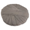 Radial Steel Wool Pads, Grade 0 (fine): Cleaning And Polishing, 18" Diameter, Gray, 12/carton