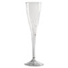 Classicware One-Piece Champagne Flutes, 5 oz, Clear, Plastic, 10/Pack, 10 Packs/Carton