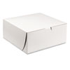 White One-Piece Non-Window Bakery Boxes, 9 x 9 x 4, White, Paper, 200/Carton