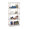 Rough N Ready Open Storage System, Five-Shelf, Blow-Molded Hdpe, 36 X 18 X 74, Platinum