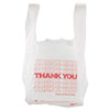 Thank You High-Density Shopping Bags, 8" X 16", White, 2,000/carton