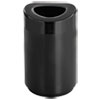 <strong>Safco®</strong><br />Open Top Round Waste Receptacle, 30 gal, Steel, Black