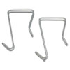 Single Sided Partition Garment Hook, Silver, Steel, 2/pk