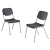 Rough N Ready Stack Chair, Supports Up To 500 Lb, Black Seat/back, Silver Base, 4/carton