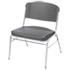 Rough N Ready Wide-Format Big And Tall Stack Chair, Supports Up To 500 Lb, Charcoal Seat/back, Silver Base, 4/carton