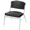 Rough N Ready Wide-Format Big And Tall Stack Chair, Supports Up To 500 Lb, Black Seat/back, Silver Base, 4/carton