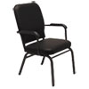 Oversize Stack Chair With Fixed Padded Arms, Supports Up To 500 Lb, Black Vinyl Seat/back, Black Base, 2/carton