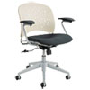 Reve Round Back Task Chair, Supports Up To 250 Lb, 18" To 22.5" Seat Height, Black Seat, Latte Back, Silver Base