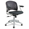 Reve Round Back Task Chair, Supports Up To 250 Lb, 18" To 22.5" Seat Height, Black Seat/back, Silver Base