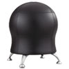 Zenergy Ball Chair, Backless, Supports Up To 250 Lb, Black Vinyl Seat, Silver Base