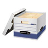Stor/file Medium-Duty Letter/legal Storage Boxes, Letter/legal Files, 12.75" X 16.5" X 10.5", White/blue, 4/carton
