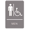 <strong>Headline® Sign</strong><br />ADA Sign, Men Restroom Wheelchair Accessible Symbol, Molded Plastic, 6 x 9, Gray